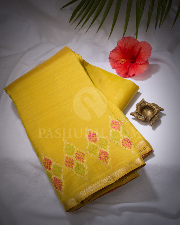 Mustard Yellow Kanjivaram Silk Saree