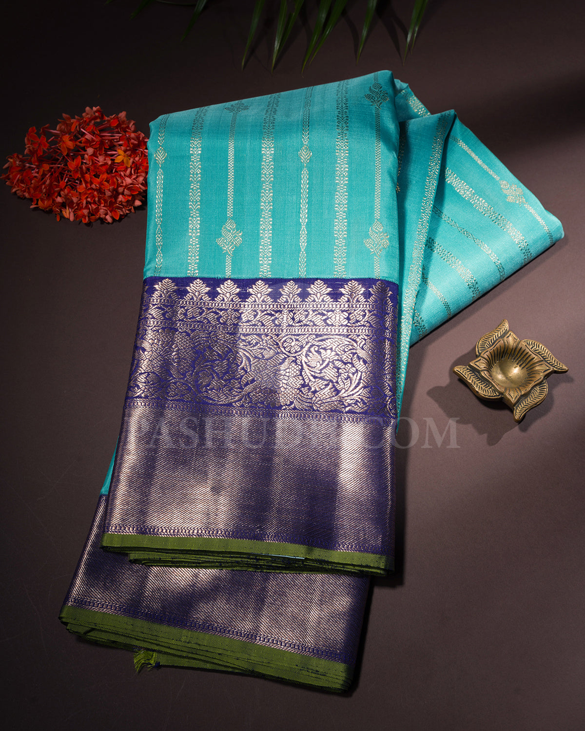 Sky Blue And Royal Blue Kanjivaram Silk Saree - S1381(A)