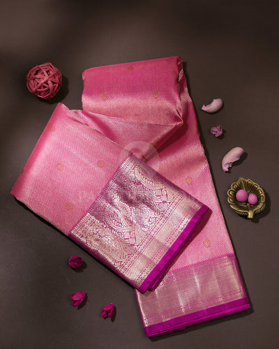 Onion Pink Shot Kanjivaram Silk Saree - S1032(A)