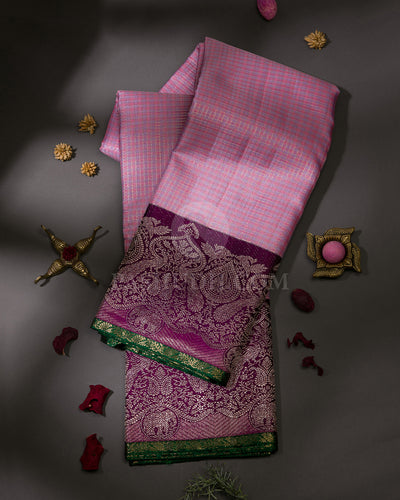 Pink, Lavender & Violet Kanjivaram Silk Saree - S1103(C)