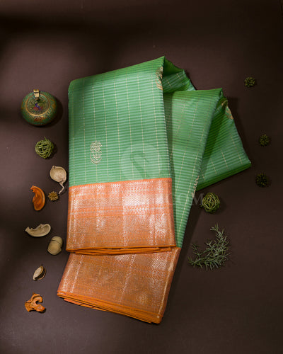 Rexona Green & Mild Orange Kanjivaram Silk Saree - S981(B)