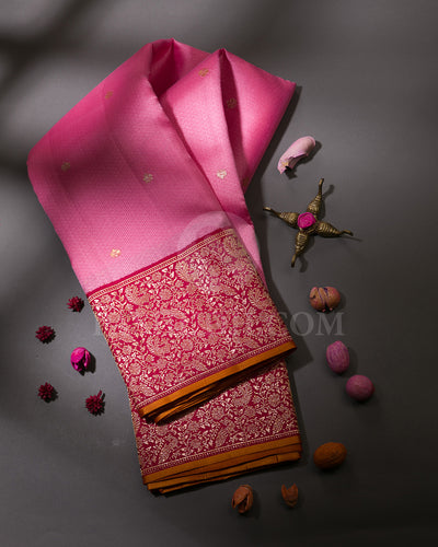 Rose Pink And Maroon Kanjivaram Silk Saree - S1181(A)