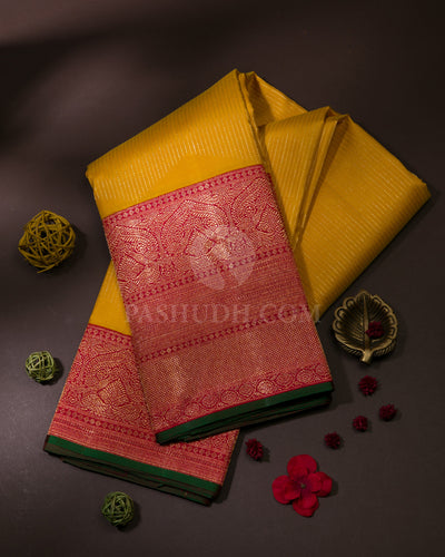 Yellow & Red Kanjivaram Silk Saree - S1084(A)