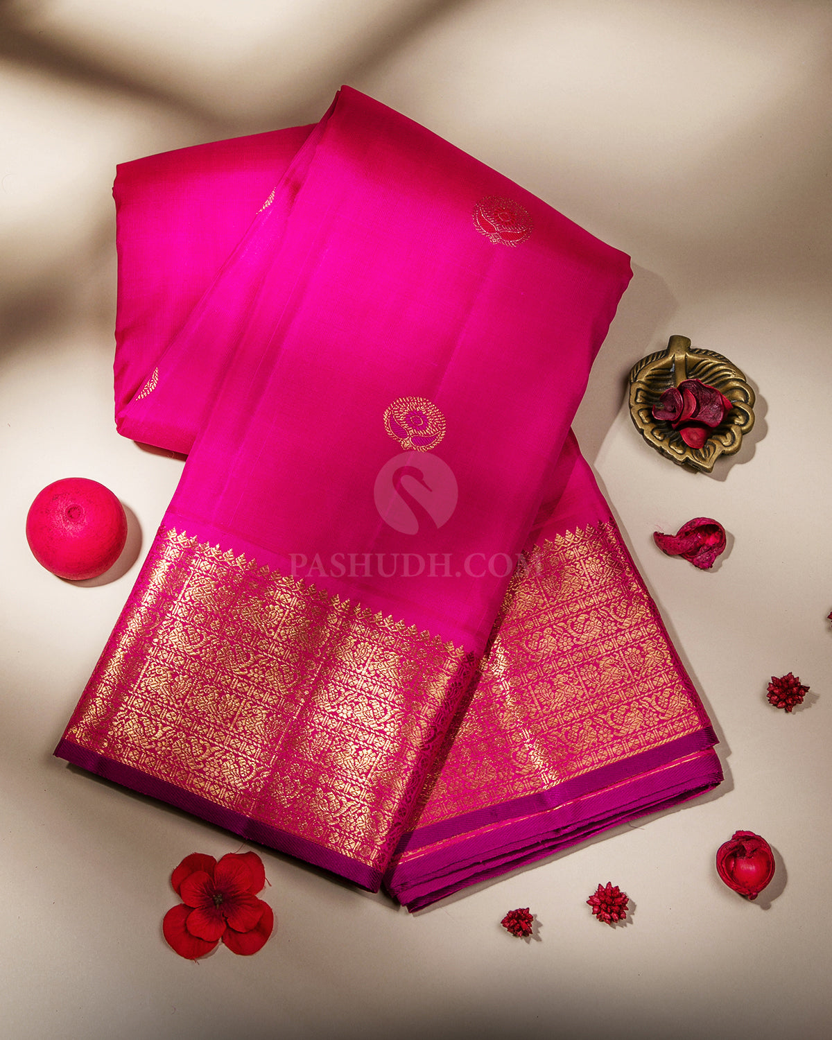 Magenta Pink Kanjivaram Silk Saree - S866 - View 1