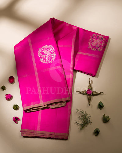 Rani Pink And Beige Kanjivaram Silk Saree - S1165(A)