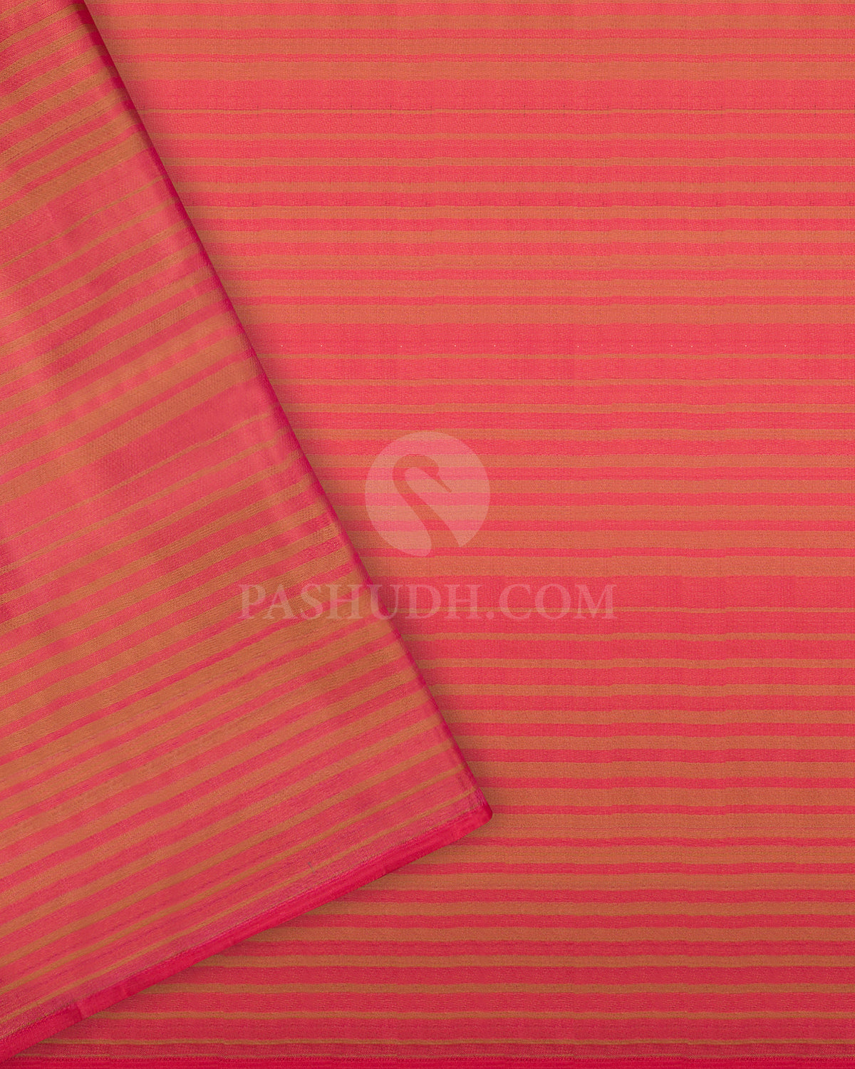Orangish Pink Kanjivaram Silk Saree - DJ305(A) - View 3