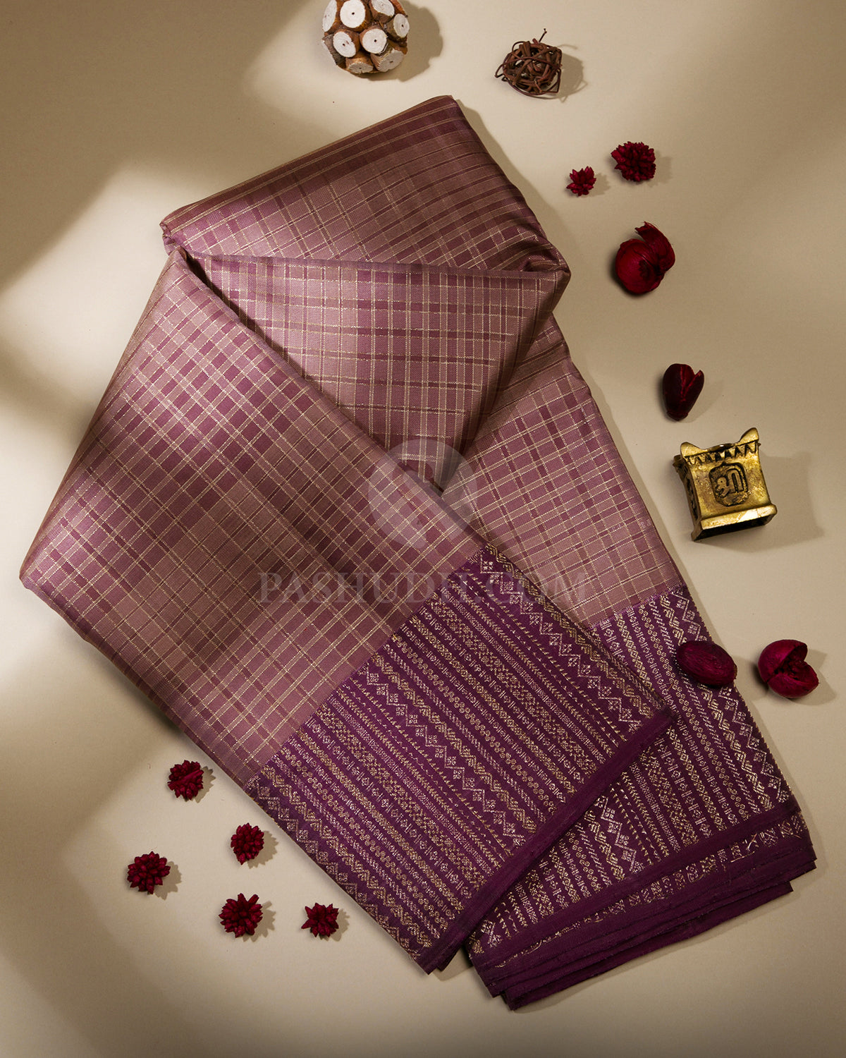 Shades of Mauve Kanjivaram Silk Saree - S715 View 1