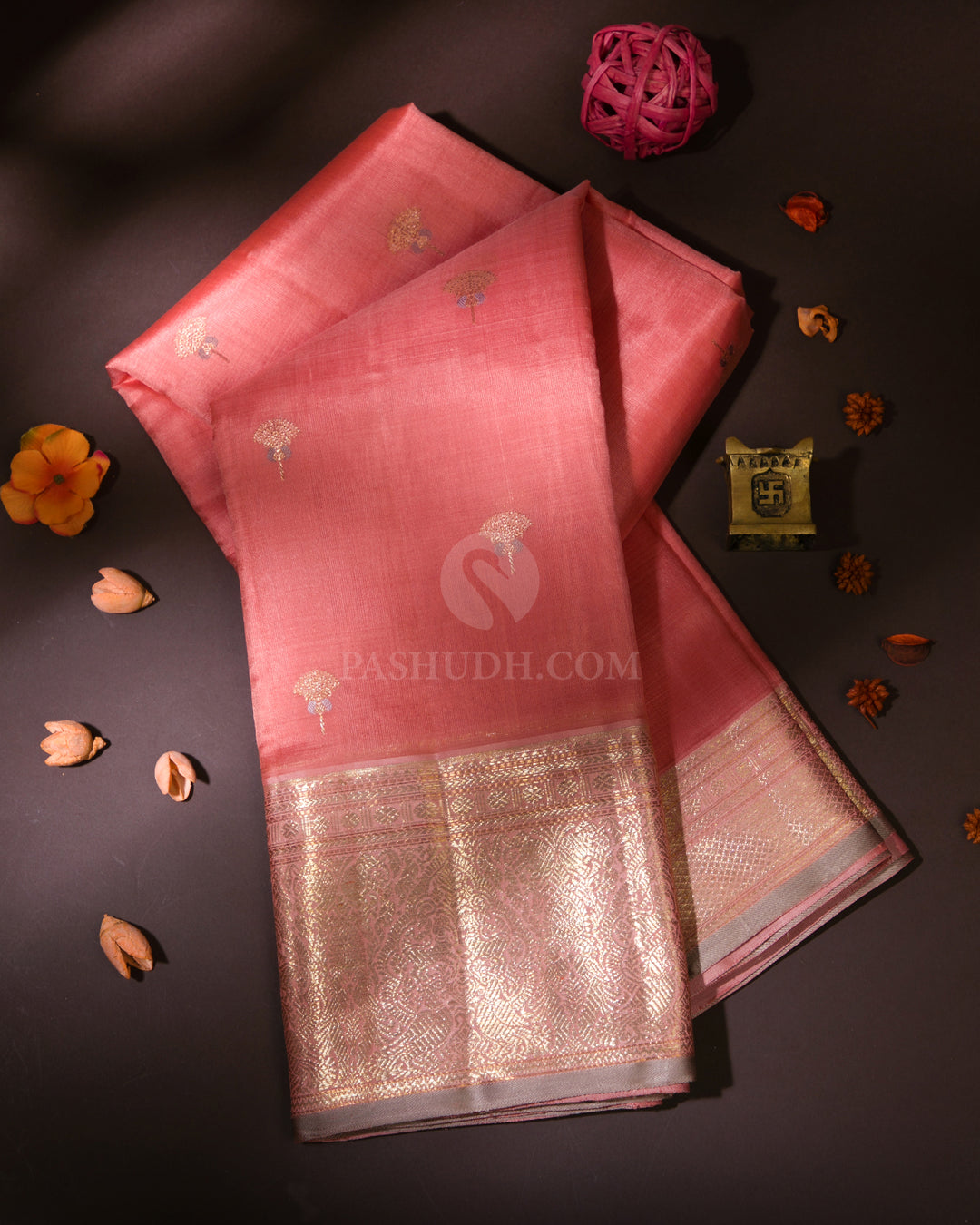 Peach Kanjivaram Silk Saree - S832 - View 1