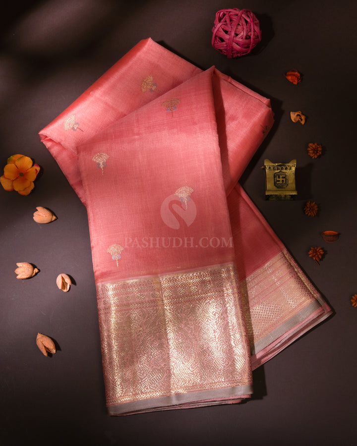 Peach Kanjivaram Silk Saree - S832 - View 1