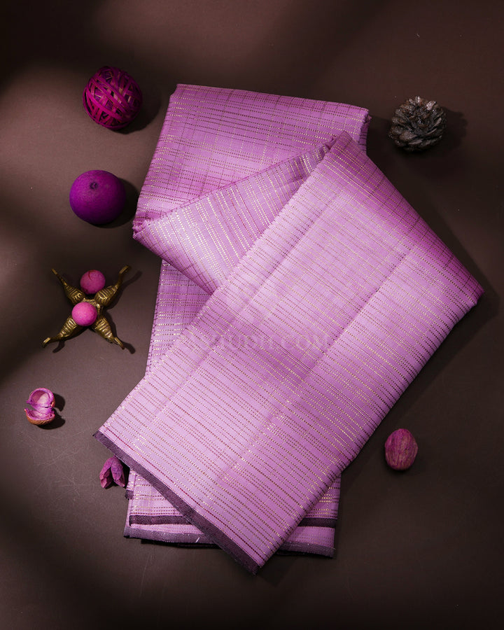 Light Rose Borderless Kanjivaram Silk Saree - S733- View 1