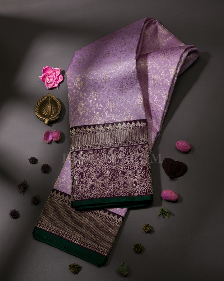 Lilac & Purple Kanjivaram Silk Saree - S1019(B)