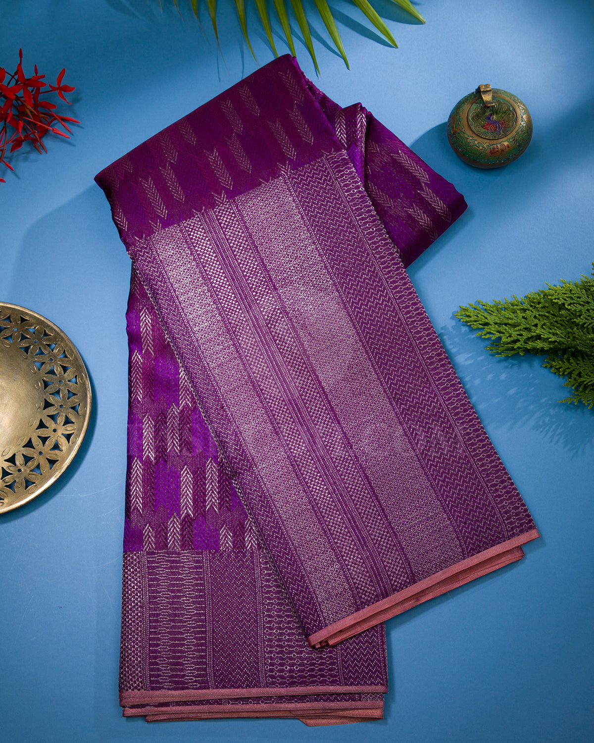 Violet Kanjivaram Silk Saree - D521(K)