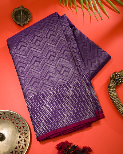 Violet Kanjivaram Silk Saree - D545(E)