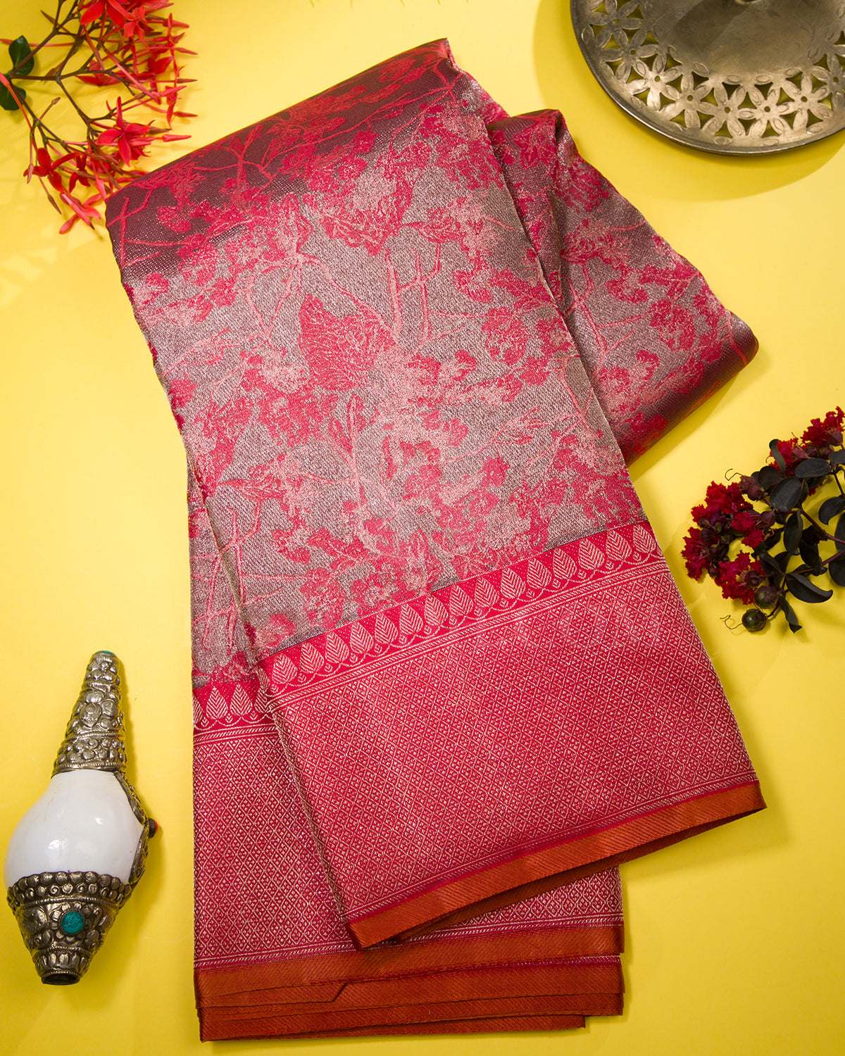 Red Kanjivaram Silk Saree - D553(E)