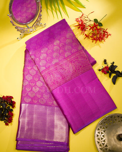 Violet Kanjivaram Silk Saree - D587(B)