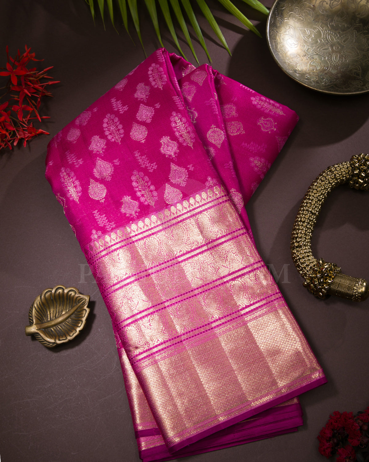 Raspberry Pink Kanjivaram Silk Saree - D592(A)