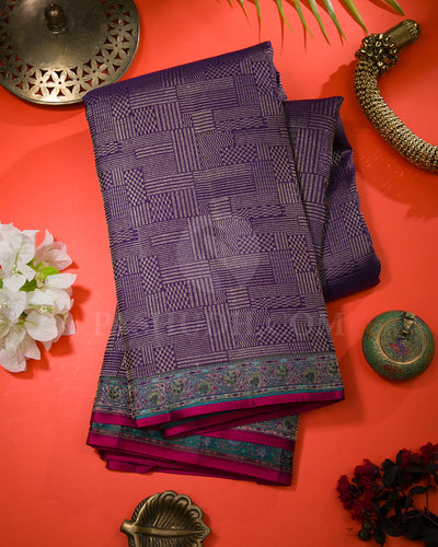 Aubergine Kanjivaram Silk Saree - DJ337(A)