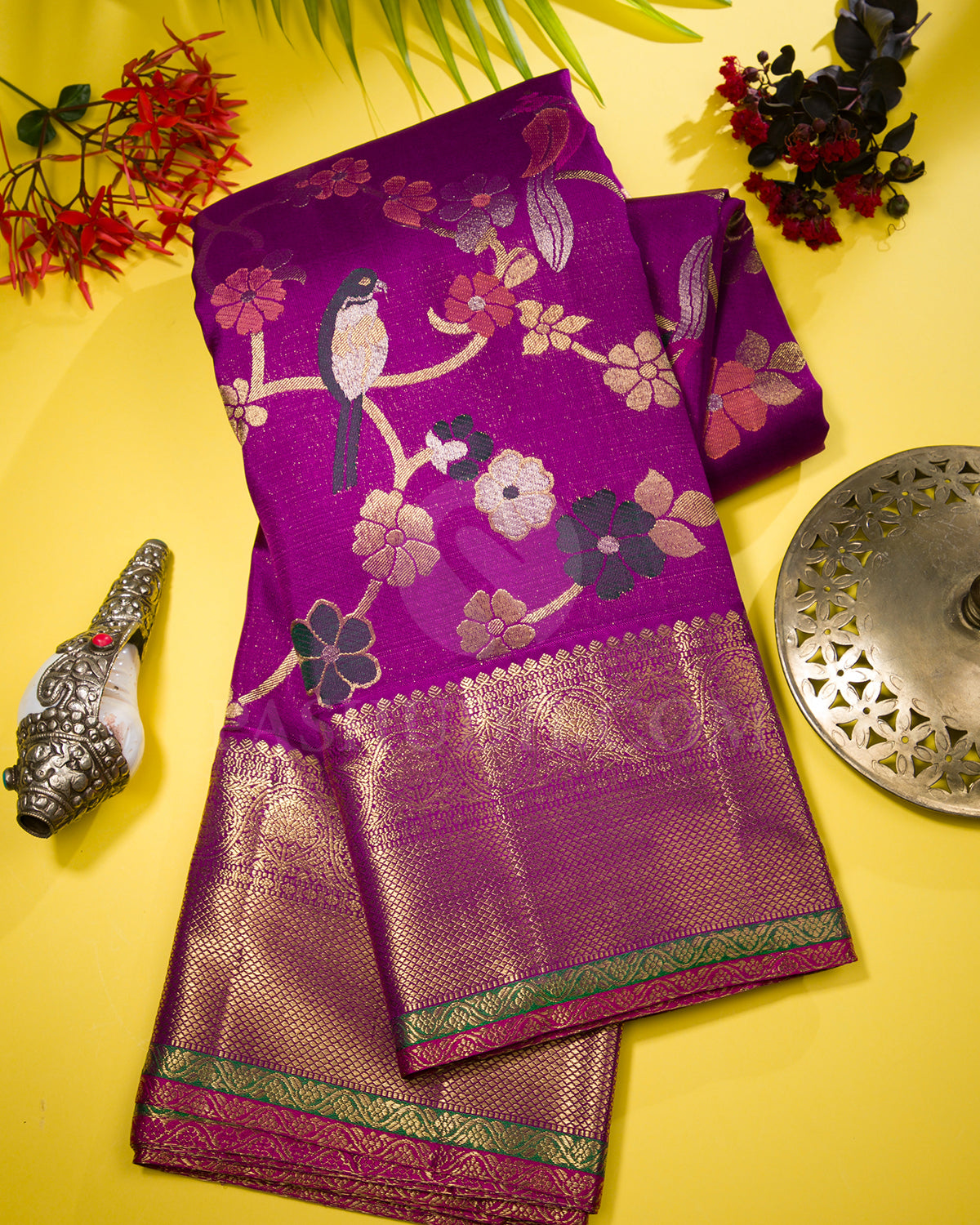 Purple Kanjivaram Silk Saree - P162(A)