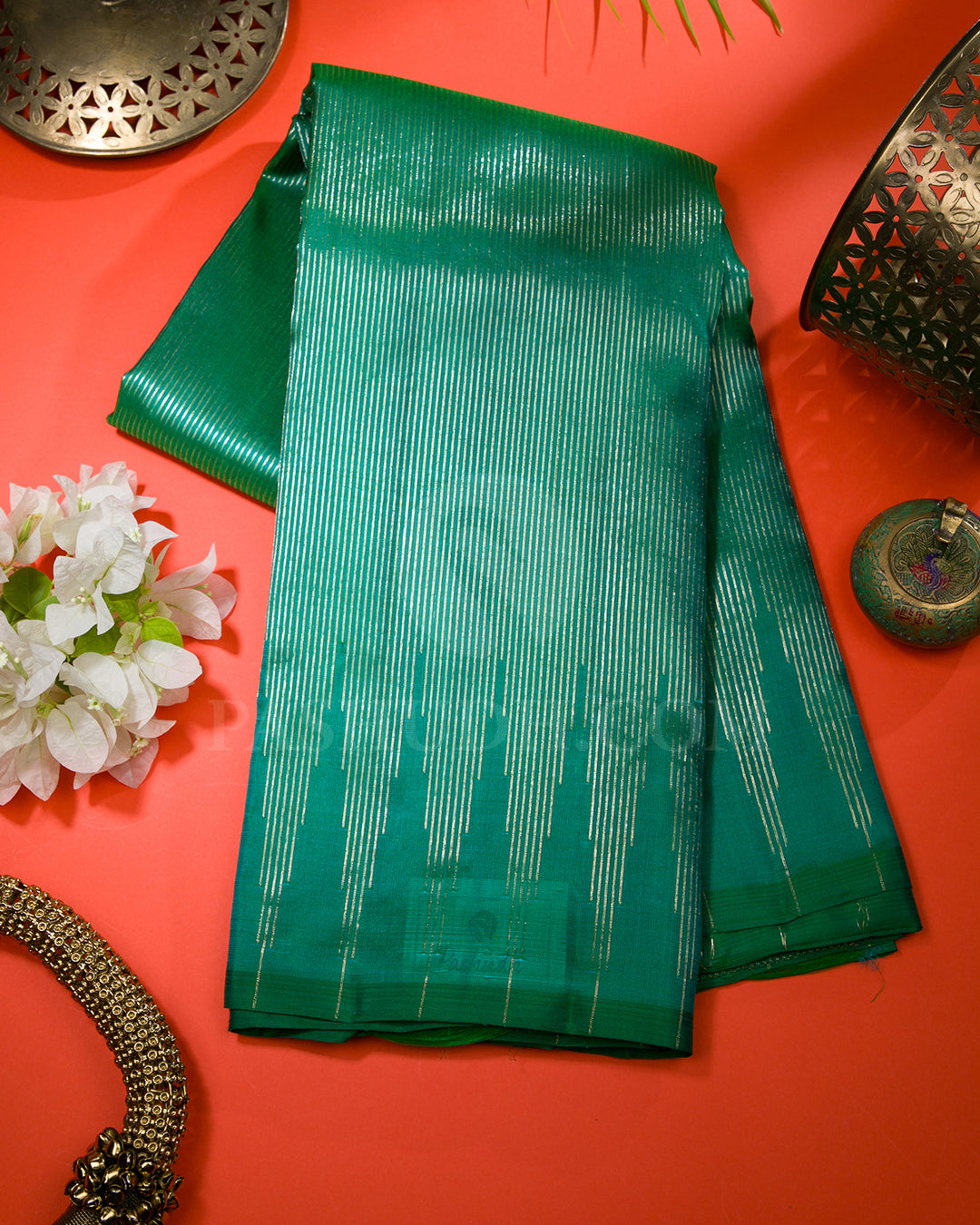 Emerald Green Kanjivaram Silk Saree - S1352(A)