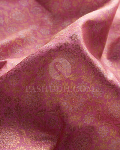 BABY PINK  WITH  VIOLET HANDWOVEN KANJIVARAM SILK SAREE - RD2