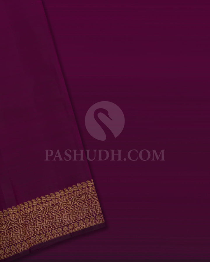 CLASSIC PURPLE & GOLD  HANDWOVEN  KANJIVARAM  SILK SAREE - RM7