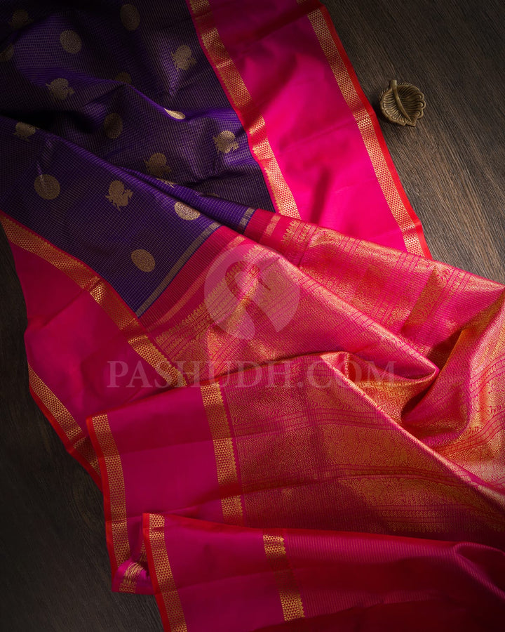ROYAL VOILET  VAIRA OOSI TRADITIONAL KANJIVARAM SILK SAREE- RV4
