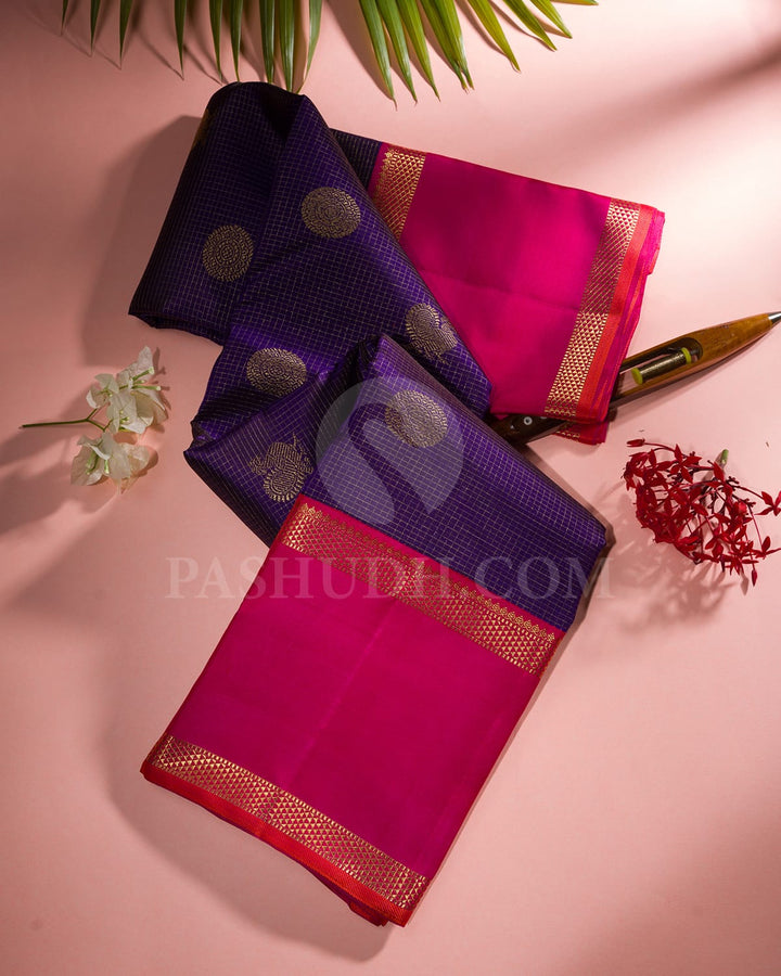 ROYAL VOILET  VAIRA OOSI TRADITIONAL KANJIVARAM SILK SAREE- RV4
