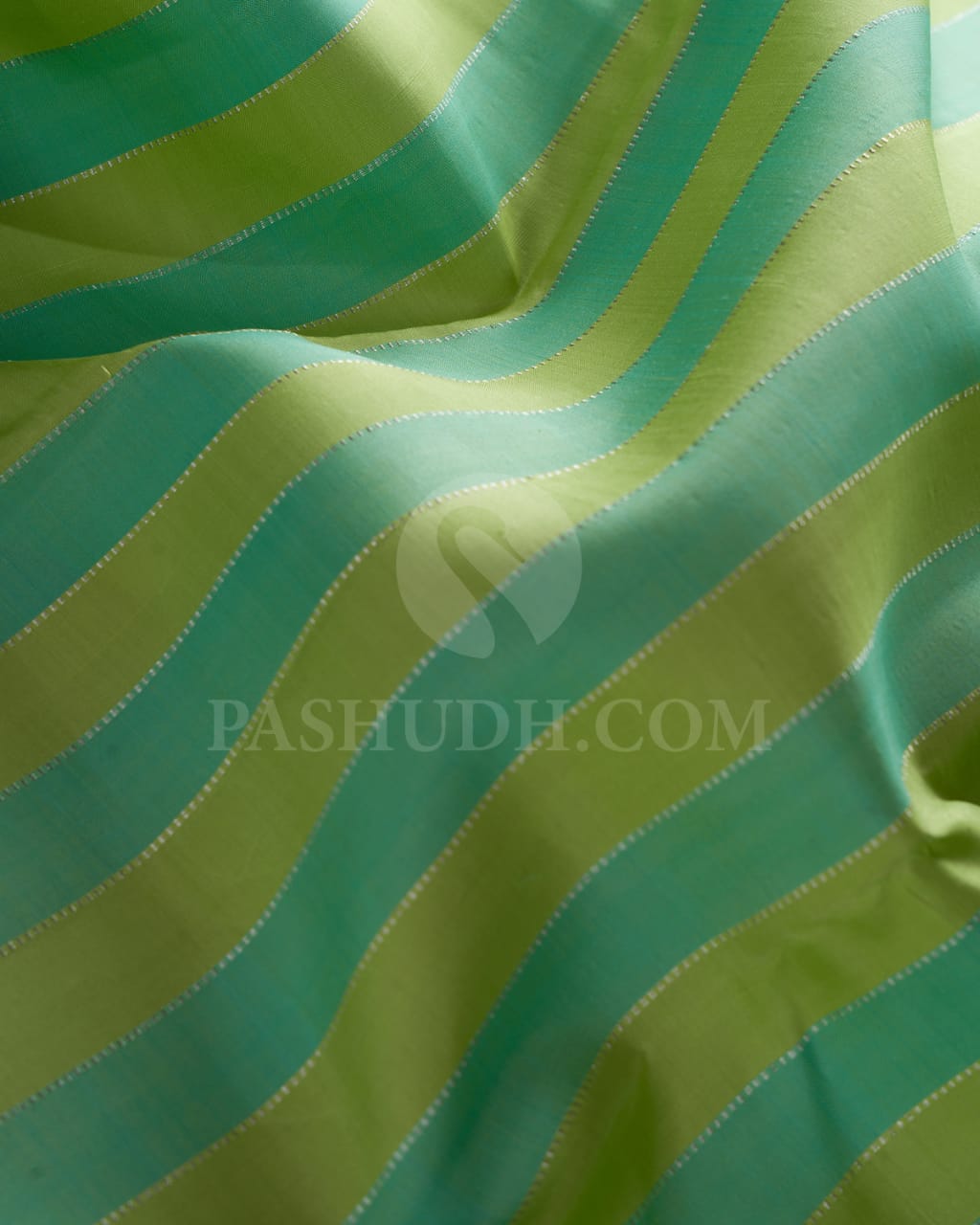 LIGHT BLUE &GREEN  BORDERLESS  CLASSIC  KANJIVARAM SILK SAREE - SVJ94