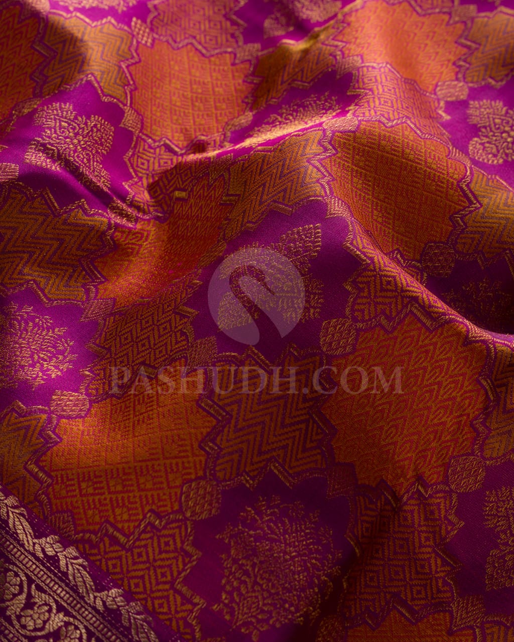ORANGE & PURPLE  KANJIVARAM SILK SAREE - D616(B)