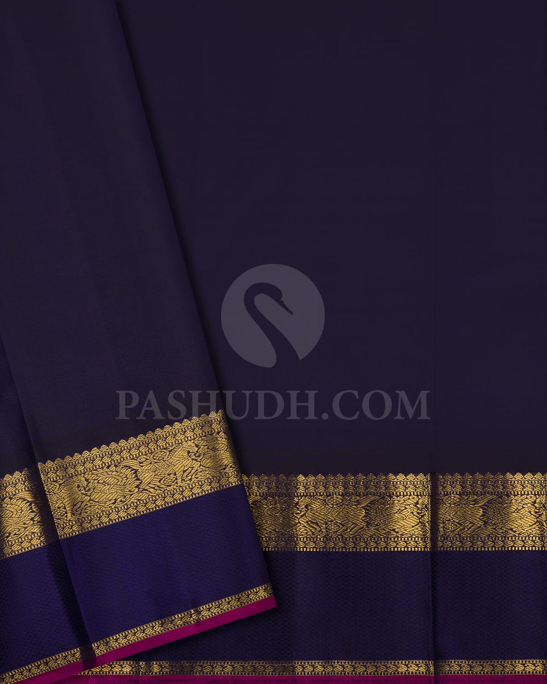 PINKISH BEIGE  & NAVY BLUE KANJIVARAM SILK SAREE- RV6