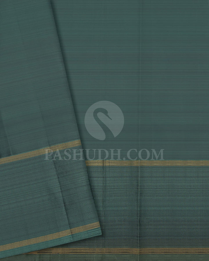 COBALT BLUE &TEAL BLUE TRADITIONAL KANJIVARAM SILK SAREE - RB8