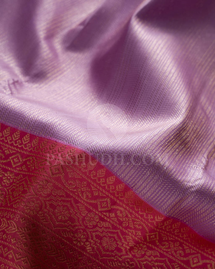 Lavishing Lavender & Punch Pink Kanjivaram Silk Saree - S1348(B)