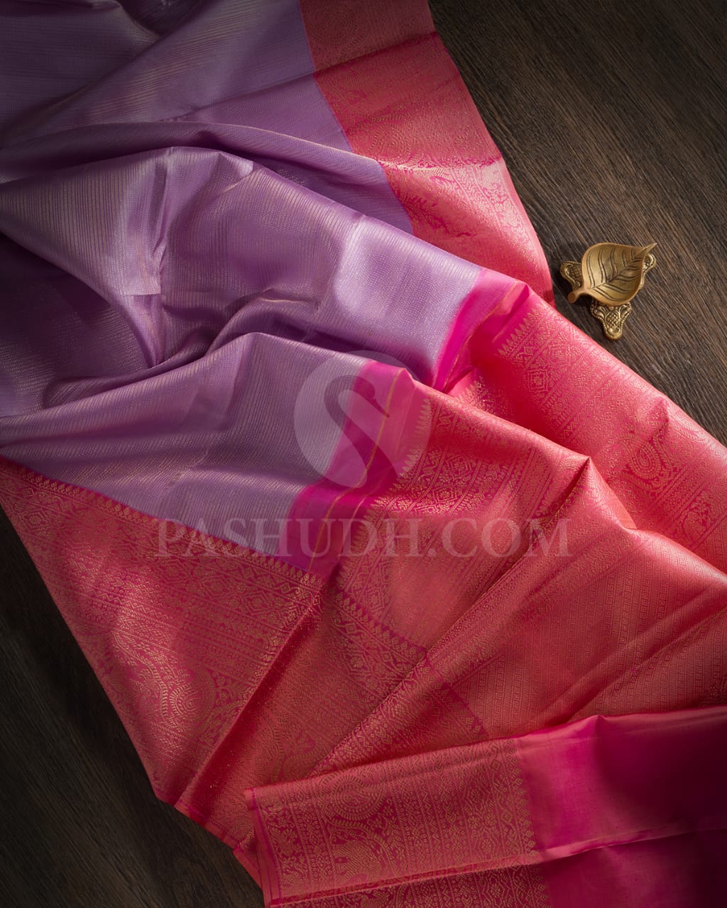 Lavishing Lavender & Punch Pink Kanjivaram Silk Saree - S1348(B)