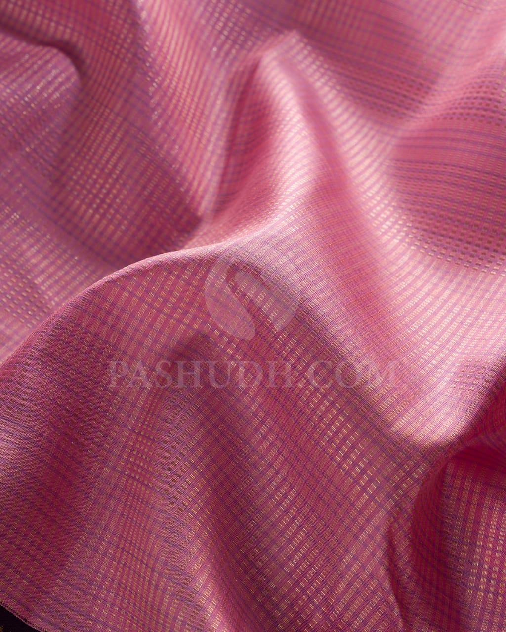 Baby Pink Kanjivaram Silk Saree With Muthu Vari Pattern & Gold Zari Border - S1343(C)