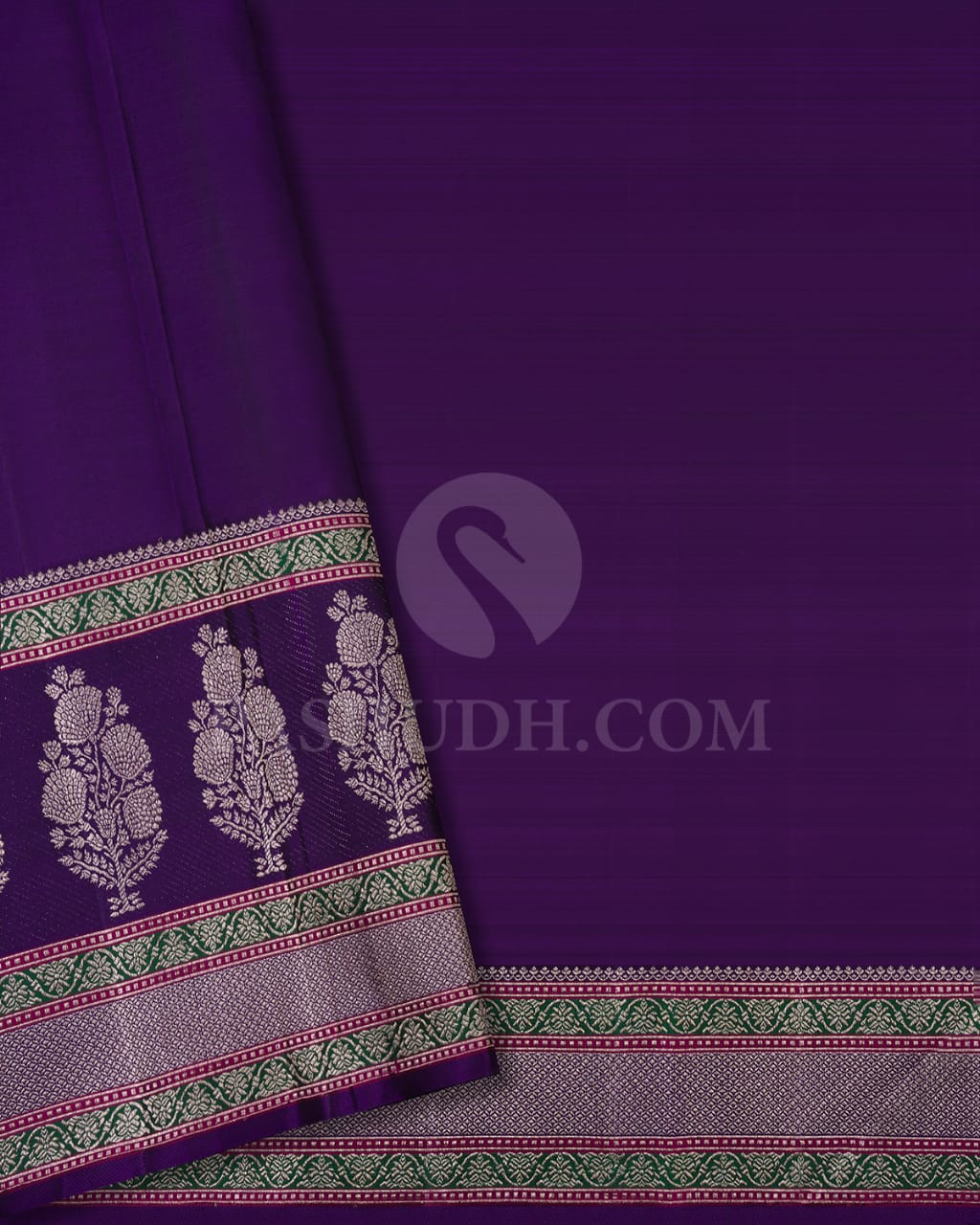 Pastel Lavender & Royal Violet Kanjivaram Silk Saree - S1195(C)