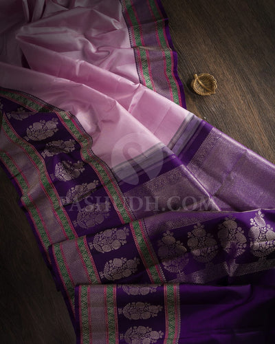 Pastel Lavender & Royal Violet Kanjivaram Silk Saree - S1195(C)