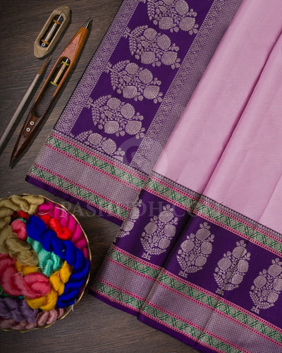 Pastel Lavender & Royal Violet Kanjivaram Silk Saree - S1195(C)