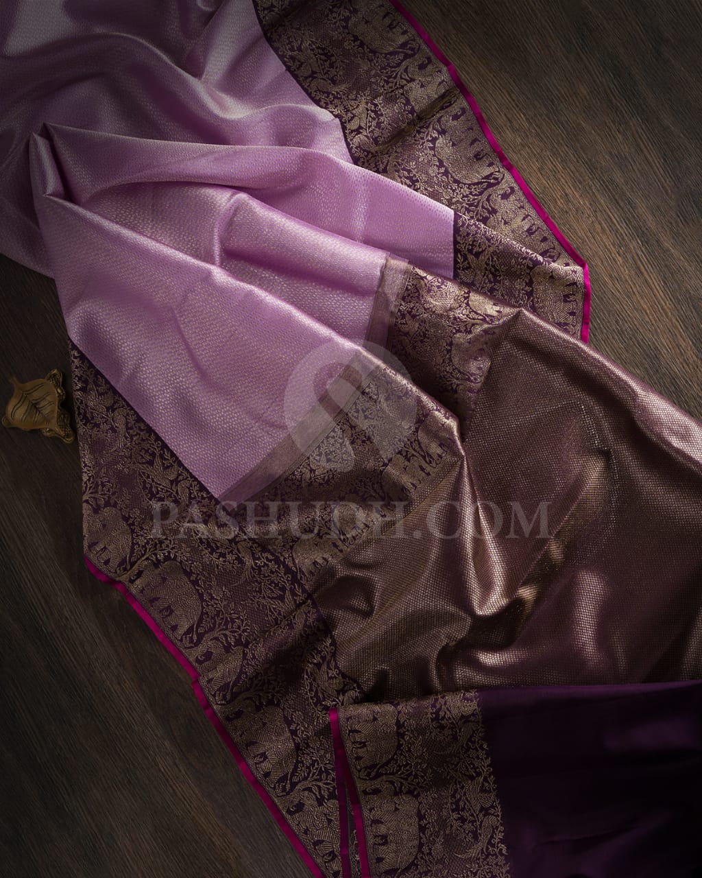 Lavender & Aubergine Traditional Kanjivaram Silk Saree - S1421(B)