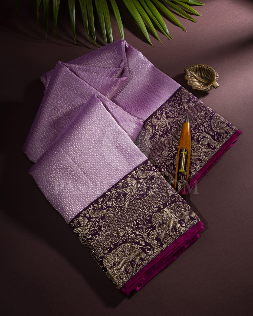 Lavender & Aubergine Traditional Kanjivaram Silk Saree - S1421(B)