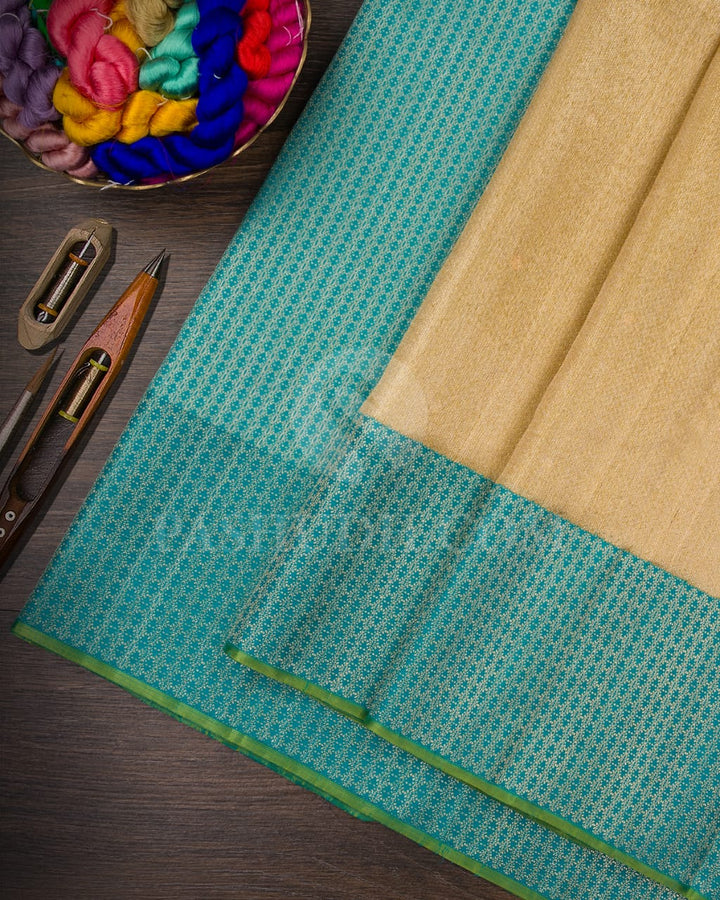Silver Gold Zari Organza Shimmer Kanjivaram Silk Saree - S1426(A)