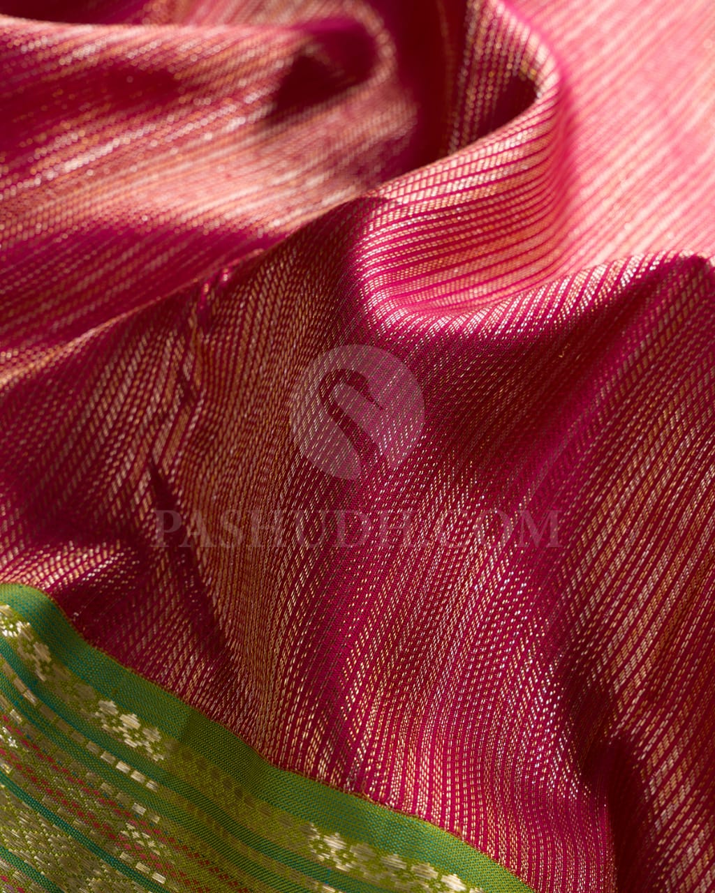 Rani Pink & Pear Green Kanjivaram Silk Saree - S1424(A)