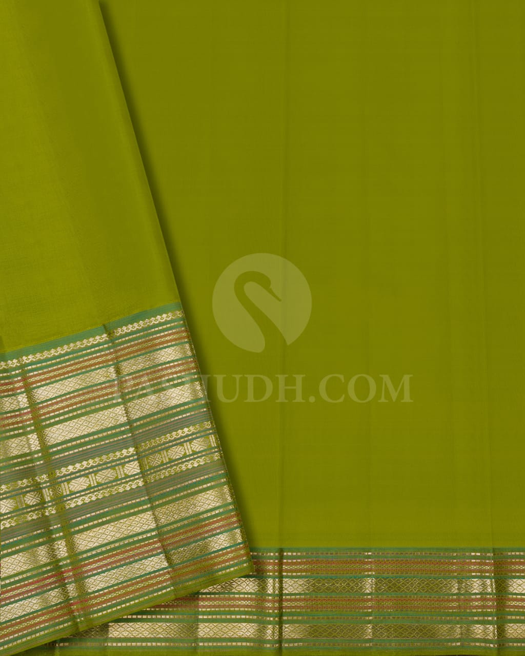 Rani Pink & Pear Green Kanjivaram Silk Saree - S1424(A)