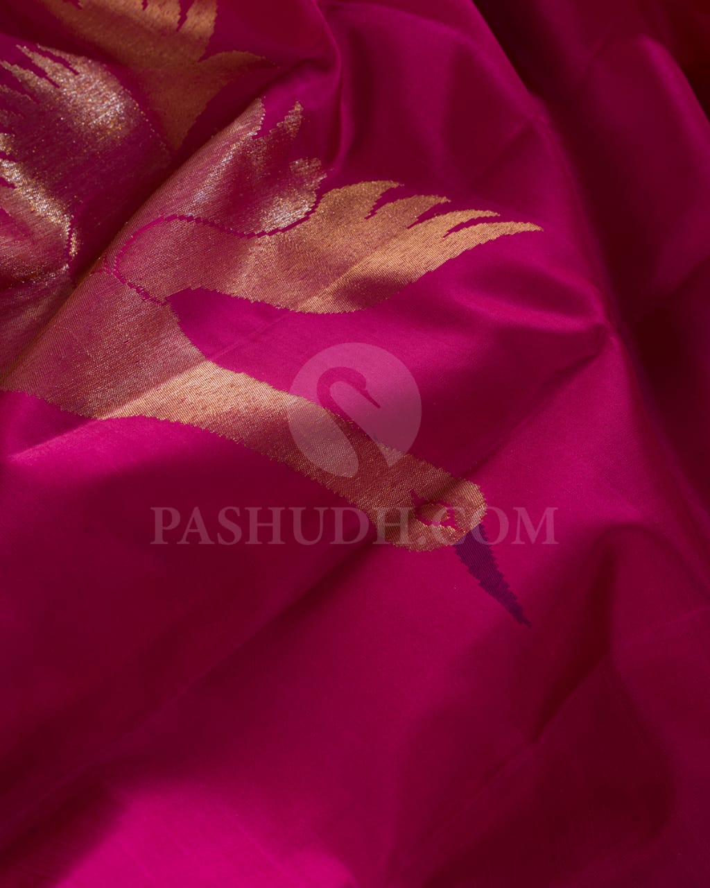 Regal Rani Pink & Parrot Green Traditional Borderless Kanjivaram Silk Saree - S1425(A)