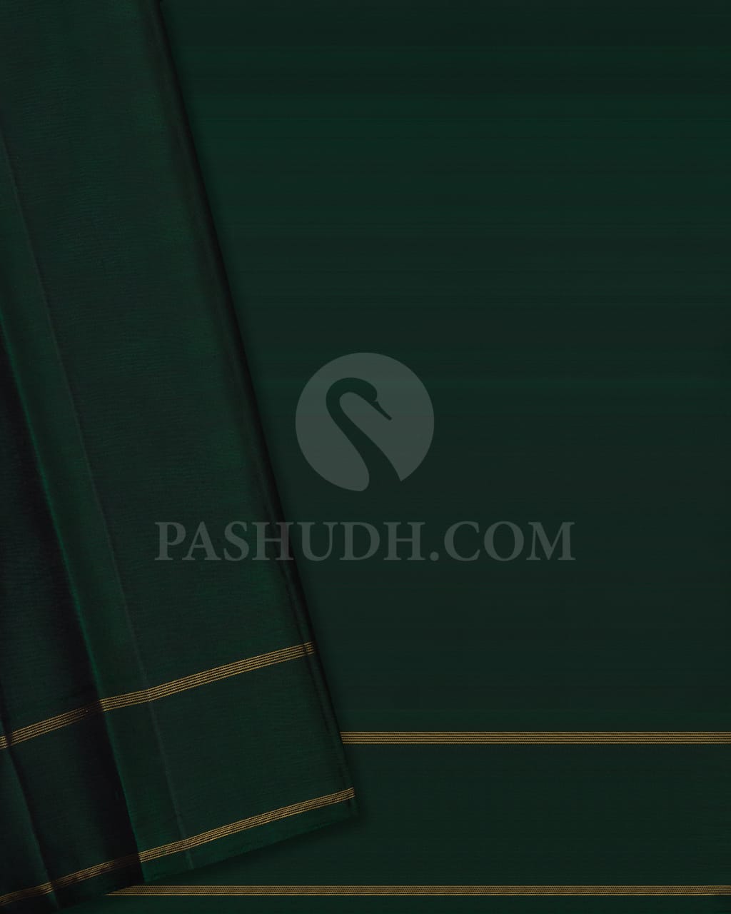 Majestic Maroon With Forest Green Kanjivaram Silk Saree - RM3