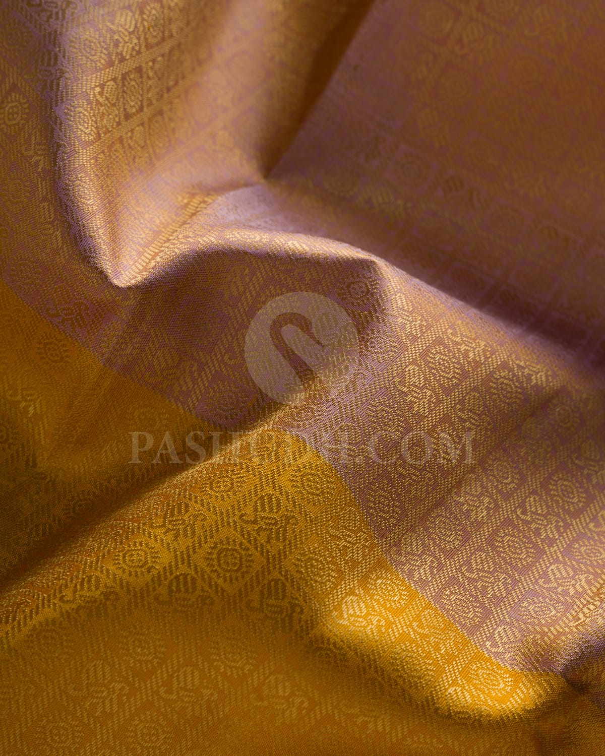 Lace Pink And Mango Yellow Kanjivaram Silk Saree - RB1