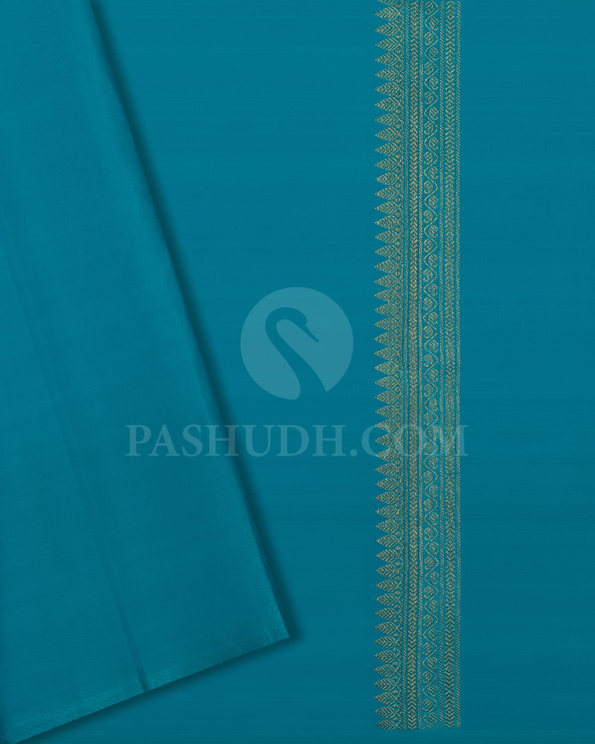 Yellow & Anandha Blue Traditional Borderless Kanjivaram Silk Saree - RB6