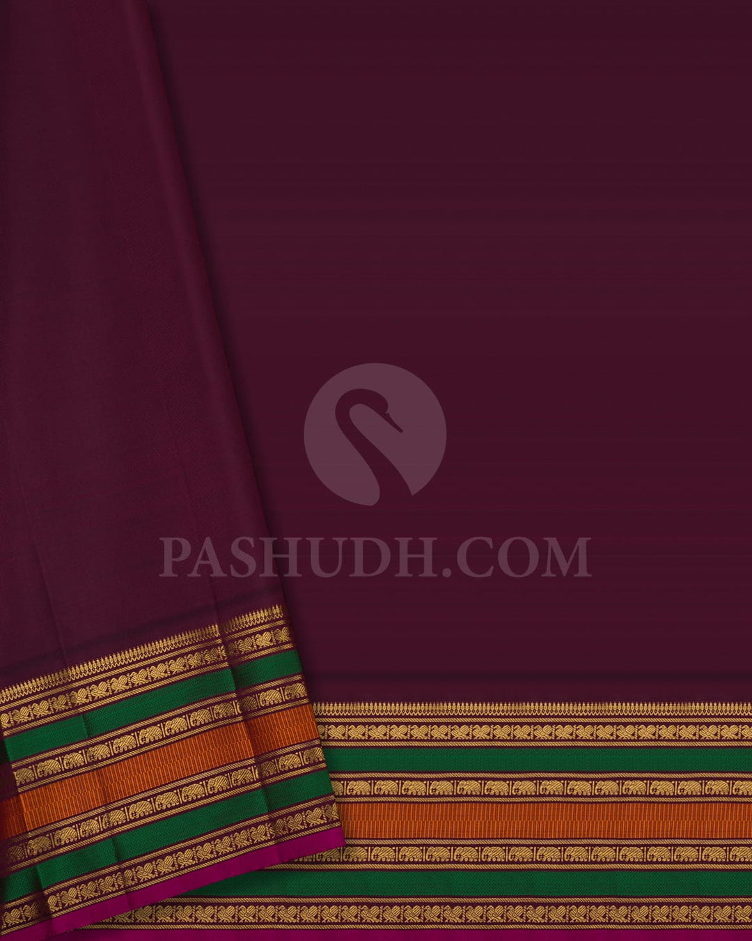 Blue Grey & Paaku Colour Kanjivaram Silk Saree - RK1