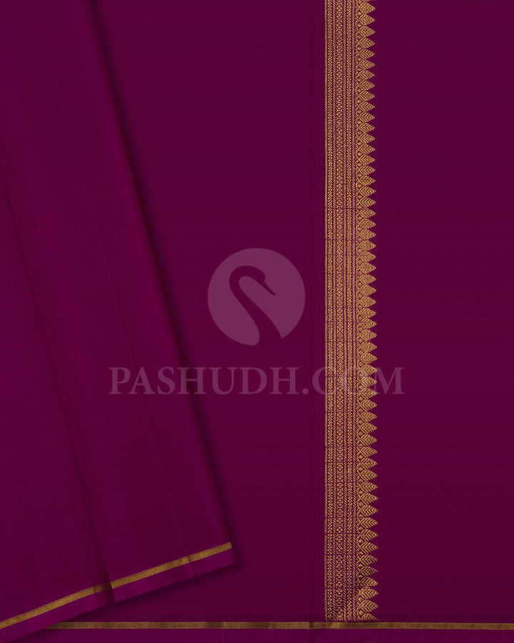 Hex Yellow & Violet Traditional Borderless Kanjivaram Silk Saree - RB2