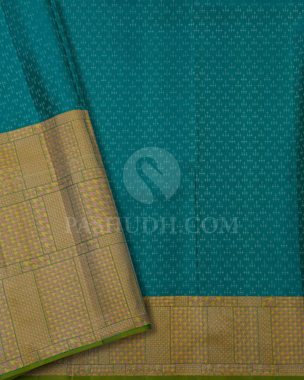 Anandha Blue & Light Green Kanjivaram Silk Saree - DJ352(B)