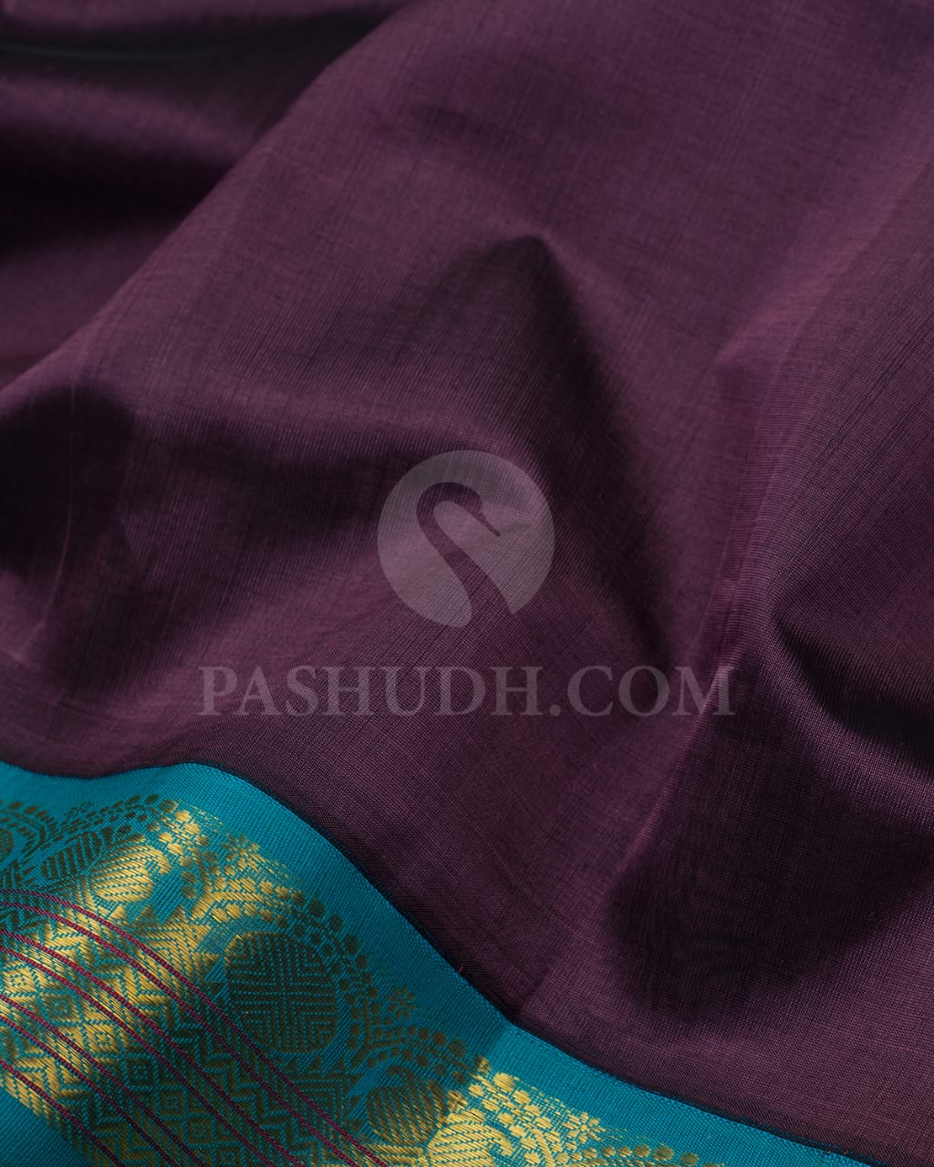 Heather Purple & Anandha Blue Kanjivaram Silk Cotton Saree - RC7